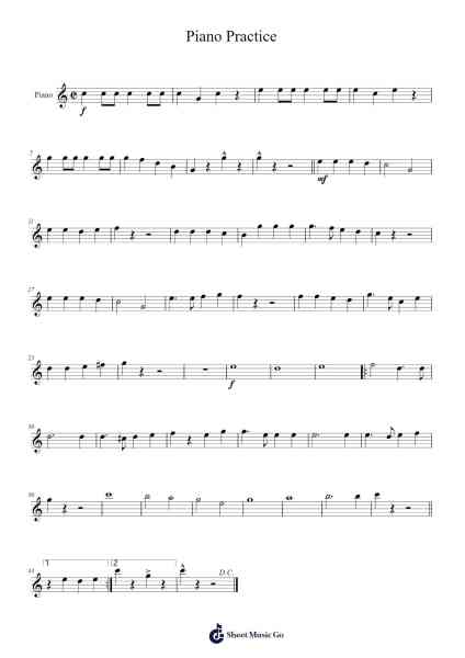 Piano Practice Sheet Music by undefined-Arr.Chamtra