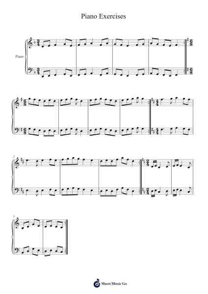 Piano Exercises Sheet Music by Mateo Calvillo-Arr.Rusmike Hudje