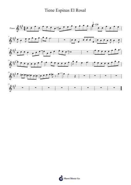 Tiene Espinas El Rosal Sheet Music by undefined-Arr.Molden