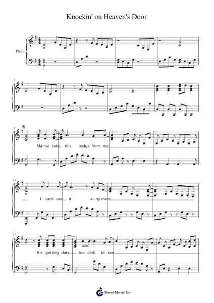 Knockin' on Heaven's Door Sheet Music by Bob Dylan-Arr.Graynix Johncarr