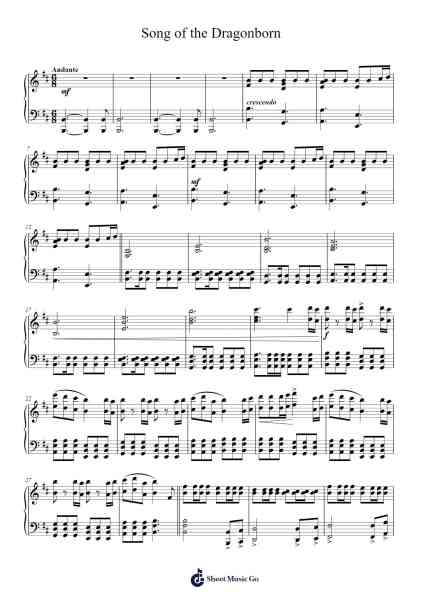 Song of the Dragonborn Sheet Music by undefined-Arr.Guntrine