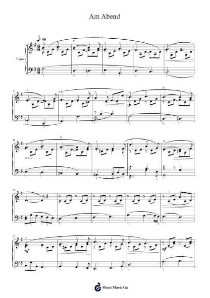 Am Abend, Op. 88 No. 2 Sheet Music by undefined-Arr.Thodoreien