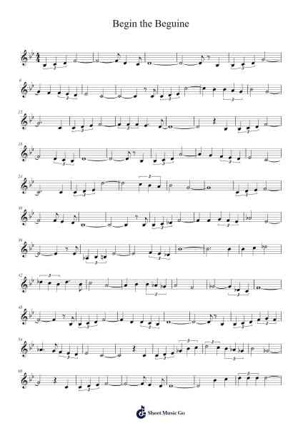Begin the Beguine Sheet Music by Cole Porter-Arr.Gwensen