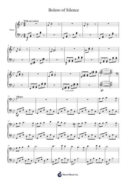 Bolero of Silence Sheet Music by Pultate-Arr.Dolamb Strafay