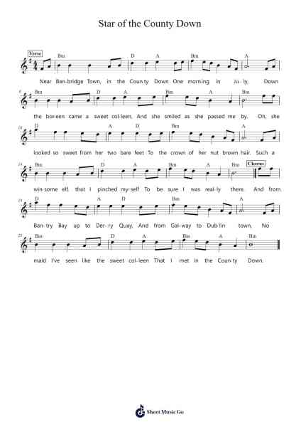 Star of the County Down Sheet Music by Traditional-Arr.Greydre Keithburne
