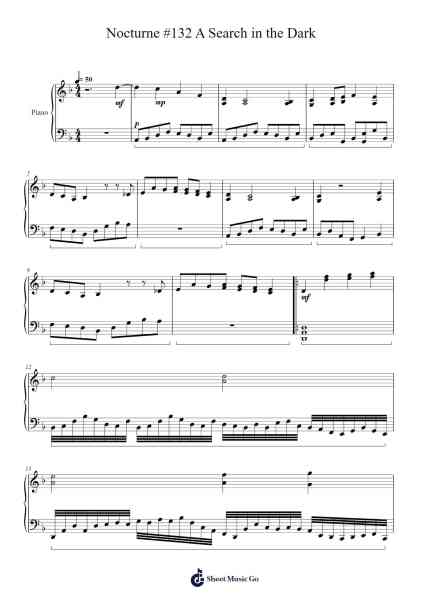 Nocturne #132 A Search in the Dark Sheet Music by Ronald J. Karle-Arr.Dukim