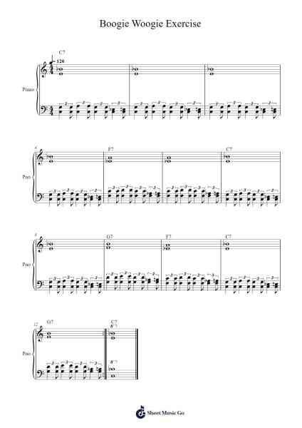 Boogie Woogie Exercise Sheet Music by Elton Oliveira-Arr.Zoethodore Strakerr