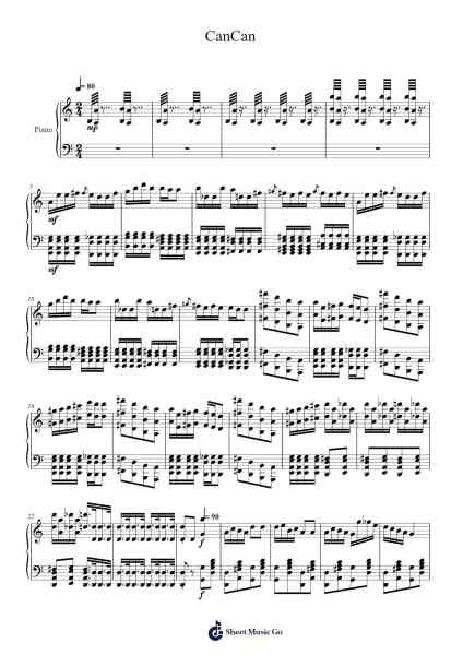 Can-Can from Orpheus in the Underworld Sheet Music by Jacques Offenbach-Arr.Hufaithe Deantate