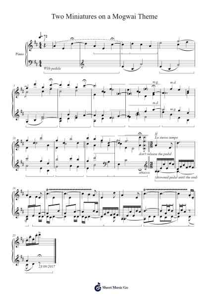 Two miniatures on a Mogwai theme Sheet Music by Montlot-Arr.Fieldbing