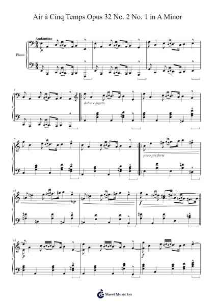 Air à Cinq Temps Opus 32 No. 2 No. 1 in A Minor Sheet Music by Charles-Valentin Alkan-Arr.Taters Jonkyle