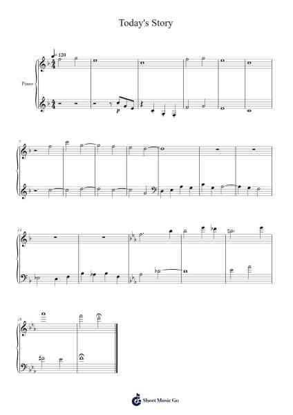 Super Paper Mario: Today's Story Sheet Music by Naoko Mitome/Chika Sekigawa-Arr.Ausdam Pukin
