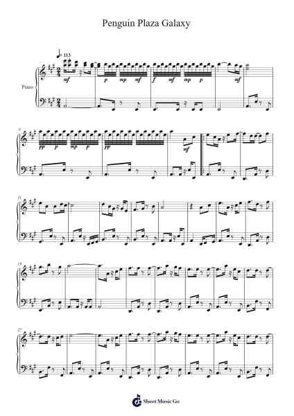 Penguin Plaza Galaxy Sheet Music by legoenthusiast-Arr.Dobing