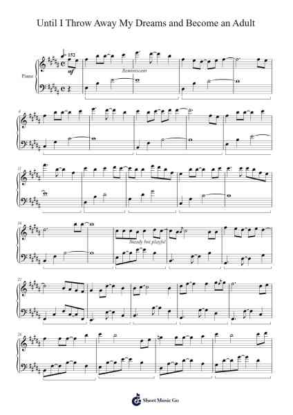 Until I Throw Away My Dreams and Become an Adult Sheet Music by undefined-Arr.Cusnow Noahlis