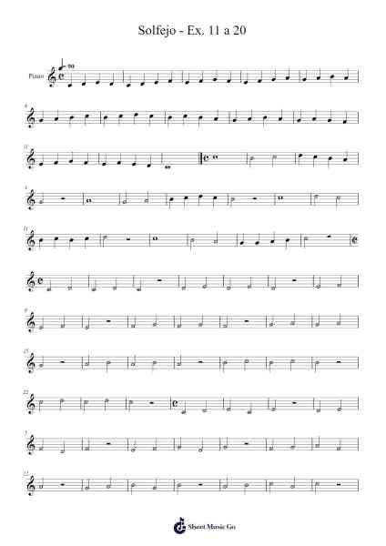 Solfejo - Ex. 11 a 20 Sheet Music by Thomas Edson-Arr.Bairdxy