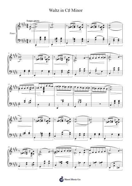 Waltz in C♯ Minor, Op. 64, No. 2 Sheet Music by Frédéric François Chopin-Arr.Coto