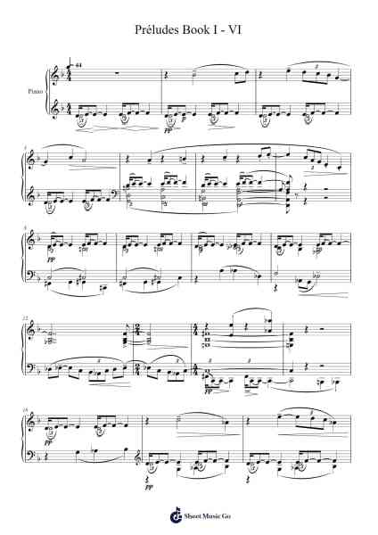 Préludes, Book I, L. 117: VI. Des pas sur la neige Sheet Music by Claude Debussy-Arr.Springqe