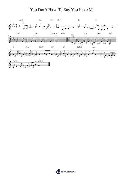 You Don't Have to Say You Love Me Sheet Music by P. Donaggio-Arr.Oisenrob Clyger