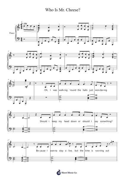 Who Is Mr. Cheese? Sheet Music by GameTunes-Arr.Rares