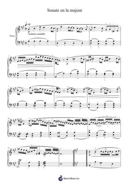 Sonate en la majeur Sheet Music by Domenico Scarlatti-Arr.Francespkins Vicpham