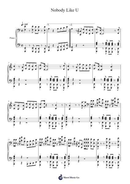 Nobody Like U Sheet Music by 4 Town-Arr.Maglius