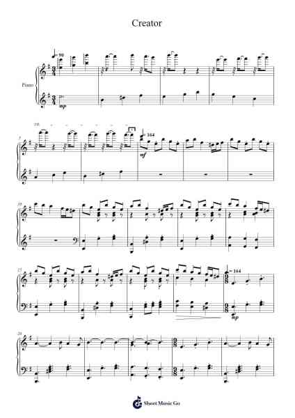Creator Sheet Music by Lena Raine-Arr.Annnat Keclair