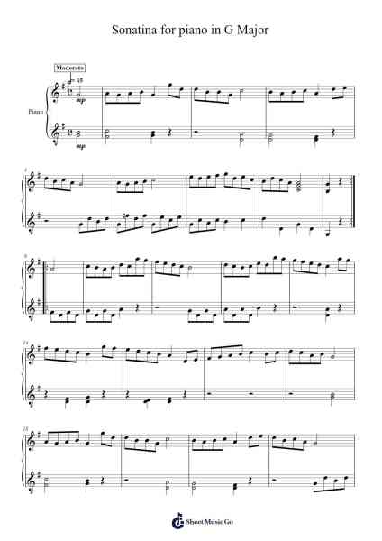 Sonatina for piano in G Major Sheet Music by Archippe Yepmou-Arr.Babberg Neriam