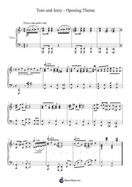 Tom and Jerry - Opening Theme Sheet Music by Scott Bradley-Arr.Quintrid