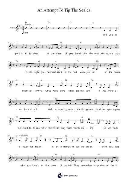 An Attempt To Tip The Scales Sheet Music by Bright Eyes-Arr.Hodhill