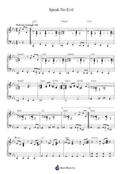 Speak No Evil Sheet Music by Wayne Shorter-Arr.Ruthives Sibylxy