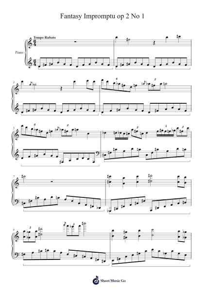 Fantasy Impromptu op 2 No 1 Sheet Music by Kevin Li-Arr.Roockey