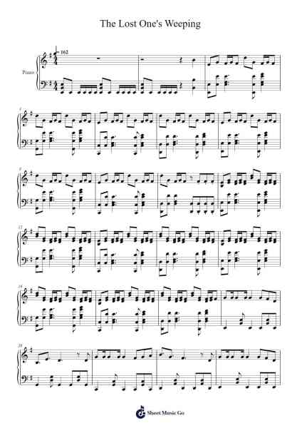 The Lost One's Weeping Sheet Music by Kagamine Rin-Arr.Ruthives Sibylxy