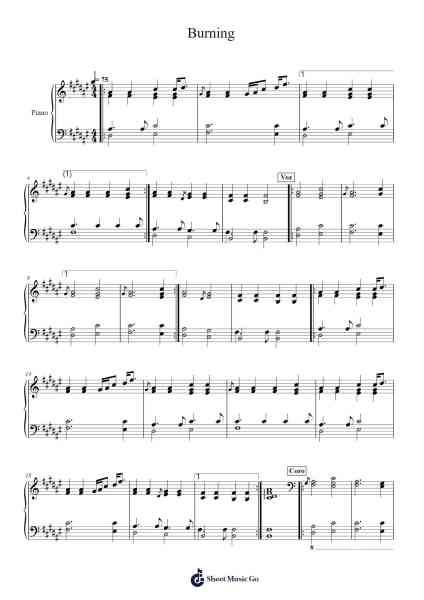 Burning Sheet Music by Sam Smith-Arr.Payrusk