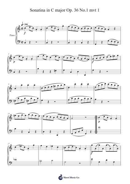 Sonatina in C Major, Op. 36 No. 1: I. Allegro Sheet Music by Muzio Clementi-Arr.Stilling