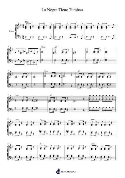 La Negra Tiene Tumbao Sheet Music by Victor Lopez-Arr.Blithephne