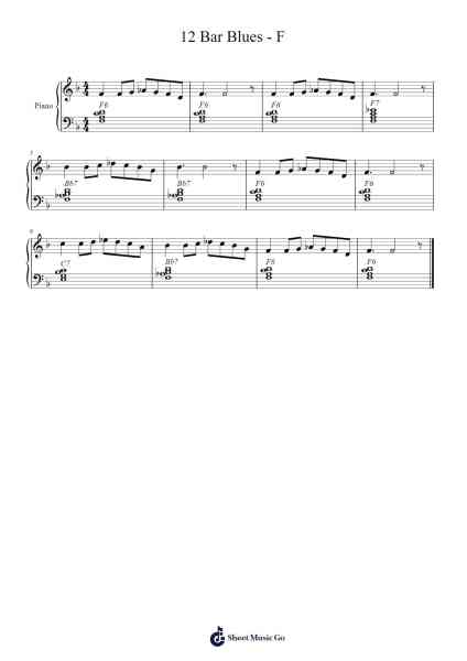 12 Bar Blues in F Sheet Music by undefined-Arr.Lynstrong Derlard