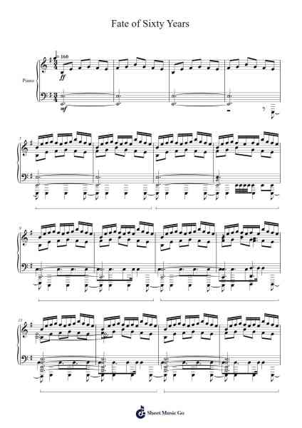 Fate of Sixty Years Sheet Music by ZUN-Arr.Lynsmith Yetburne