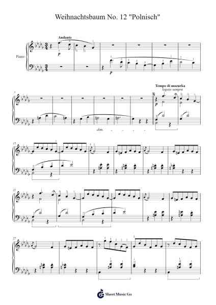 Weihnachtsbaum No. 12 "Polnisch" Sheet Music by Franz Liszt-Arr.Jeamesney