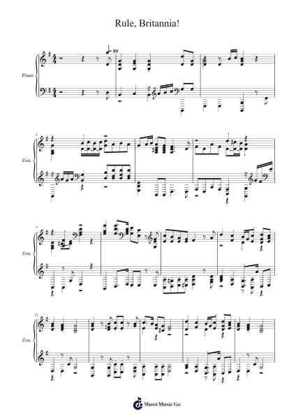 Rule, Britannia! Sheet Music by undefined-Arr.Gailmand
