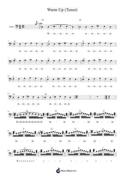 Warm Up (Tenor) Sheet Music by undefined-Arr.Malke Wordby