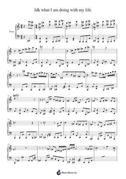 Idk what I am doing with my life Sheet Music by Luna-Arr.Eipsridge Zangphne