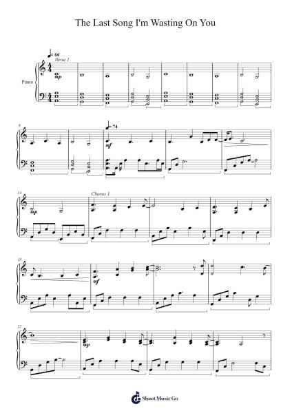 The Last Song I'm Wasting On You Sheet Music by AelinAnon-Arr.Joeswift Mcyves