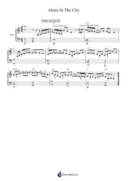 Alone In The City Sheet Music by TahoShiori-Arr.Vingai Parryl