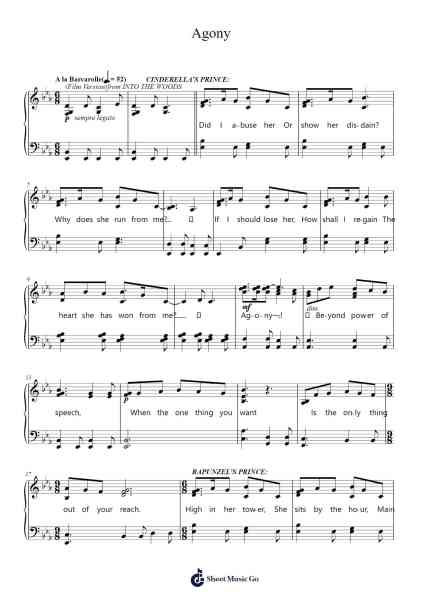 Agony - Stephen Sondheim (Easy Piano) Sheet Music by Stephen Sondheim-Arr.Cookelus