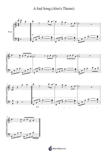 A Sad Song (Alex's Theme) Sheet Music by ConcernedApe-Arr.Mollries