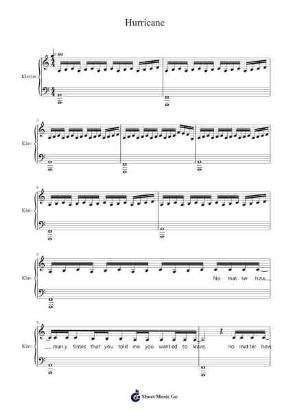 Hurricane Sheet Music by 30 Seconds to Mars-Arr.Kathtta