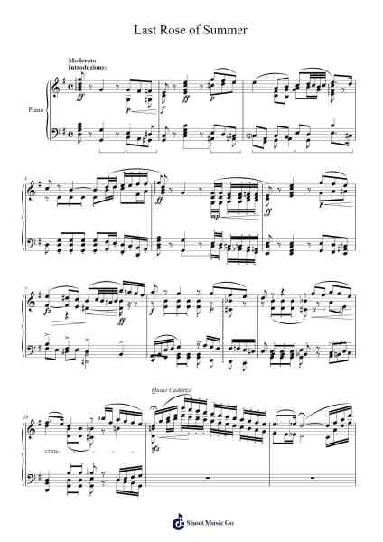 Polyphonic Etude No. 6: Last Rose of Summer, Transcription for Piano Solo Sheet Music by H.W. Ernst-Arr.Nyroy Vebe