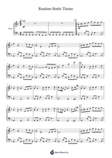 Random Battle Theme Sheet Music by Nobuo Uematsu-Arr.Robva