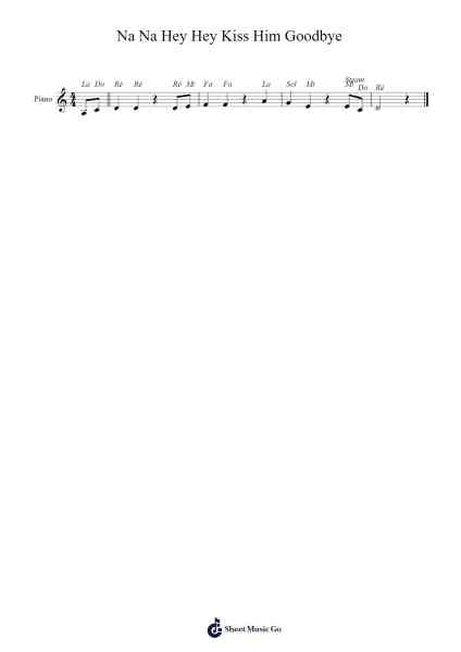 Na Na Hey Hey Kiss Him Goodbye Sheet Music by Johnathan King-Arr.Wildbias
