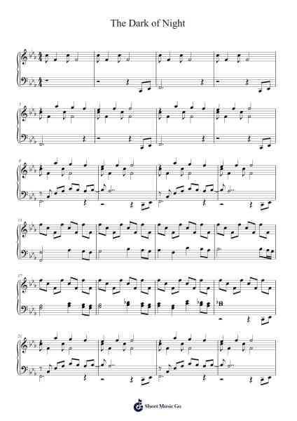 The Dark of Night Sheet Music by Ryan Lundell-Arr.Crylip