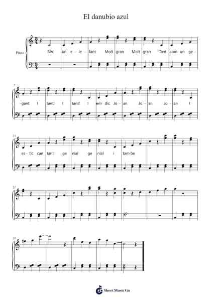 The Blue Danube, Op. 314 Sheet Music by Johann Strauss II-Arr.Danchloe